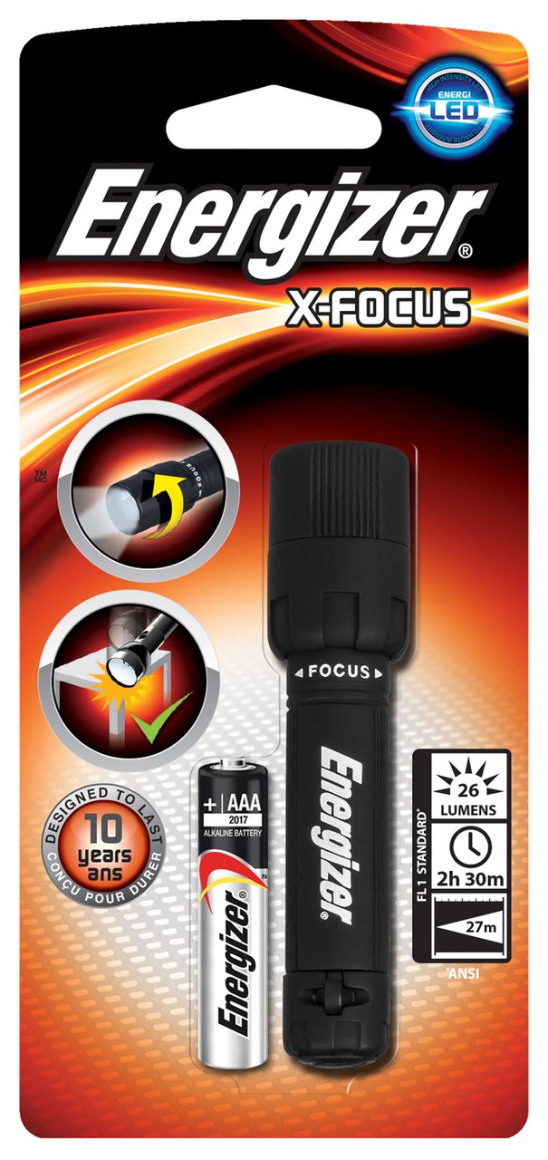 Фонарь компактный Energizer X-Focus 1x AAA черный