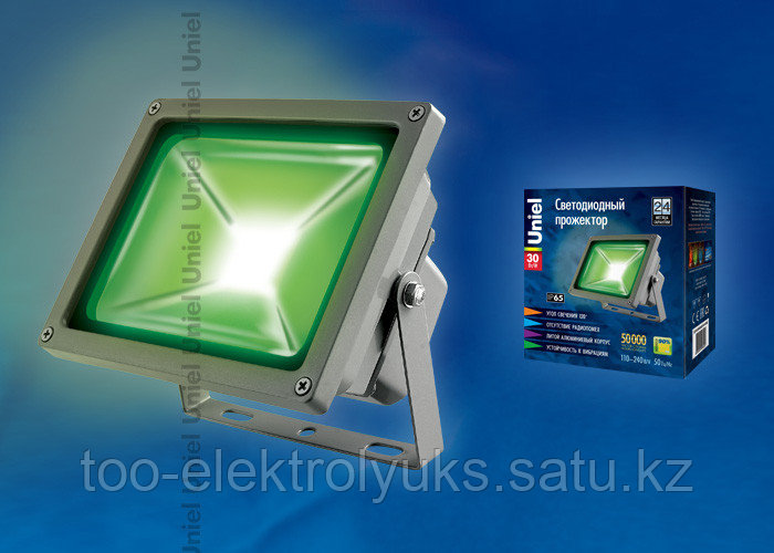 Прожектор светодиодный ULF-S01-30W/GREEN IP65 110-240В картон