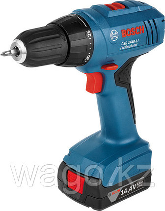 Аккумуляторная дрель-шуруповерт Bosch GSR 1440-LI Professional (2 акк 1,5 Ач) в кейсе (06019A8407), фото 2
