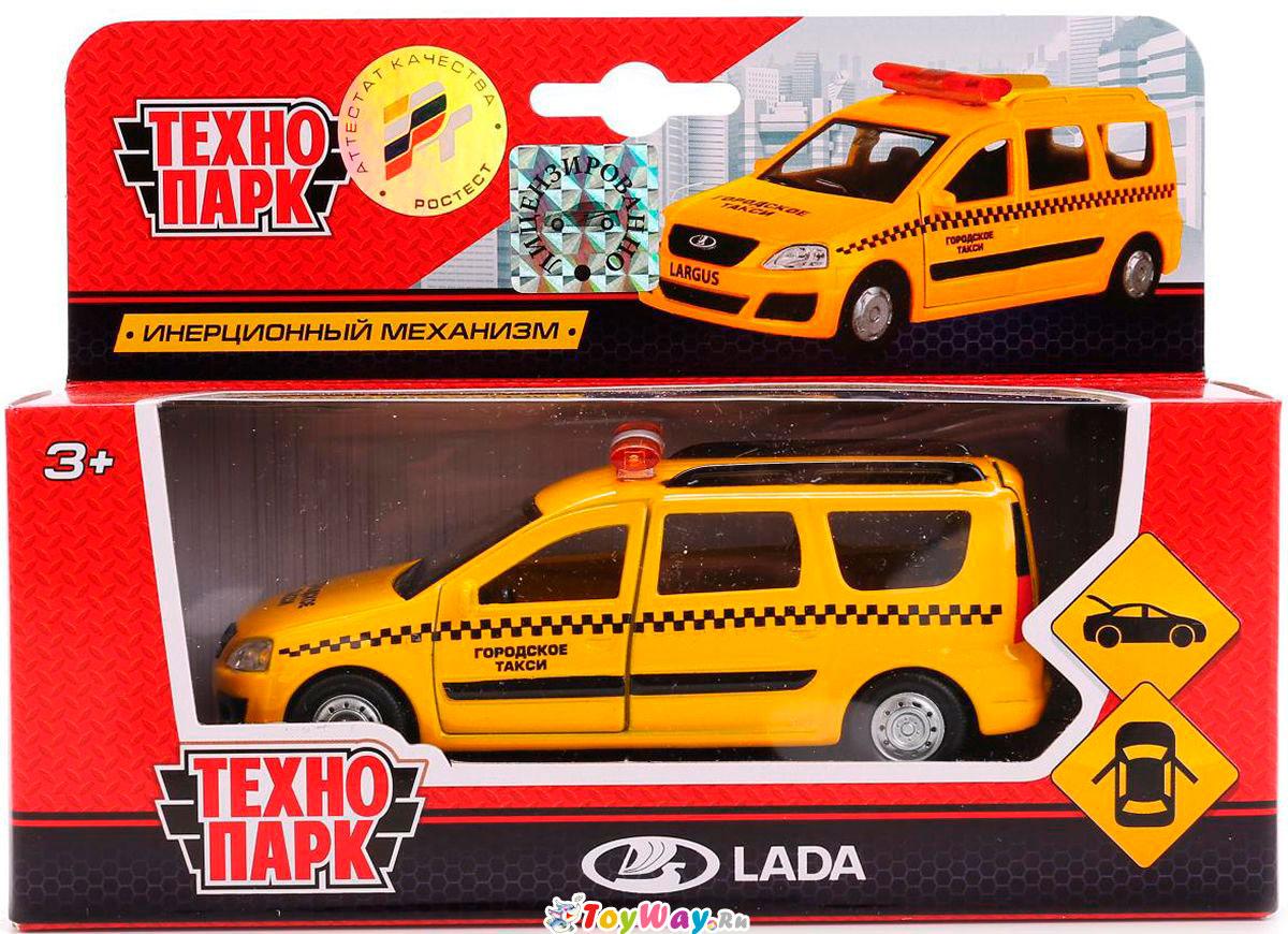 Технопарк Металлическая инерционная модель Lada Largus "Такси"