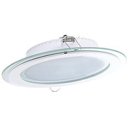 Панель светодиодная, круглая, белая, встраиваемая, потолочная DL LED GLASS ROUND PANEL18W 3000K