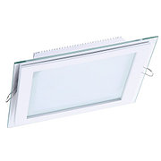 Панель светодиодная, квадратная, белая, встраиваемая, потолочная DL LED GLASS KVADRO PANEL18W 3000K