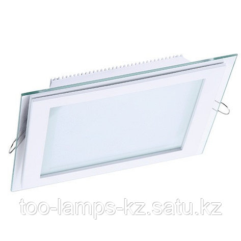 Панель светодиодная, квадратная, белая, встраиваемая, потолочная DL LED GLASS KVADRO PANEL18W 3000K, фото 2