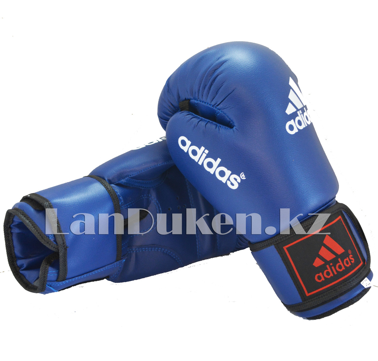 Боксерские перчатки OZ-12 синие с черно-синей застежкой - фото 1 - id-p63114645