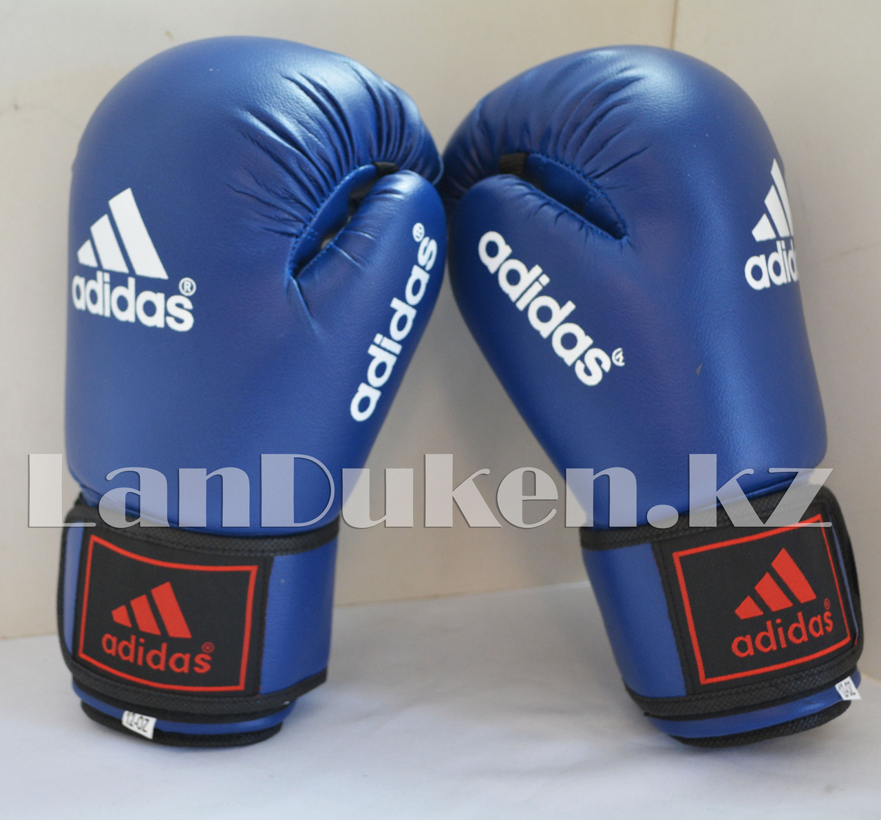 Боксерские перчатки OZ-12 синие с черно-синей застежкой - фото 3 - id-p63114645