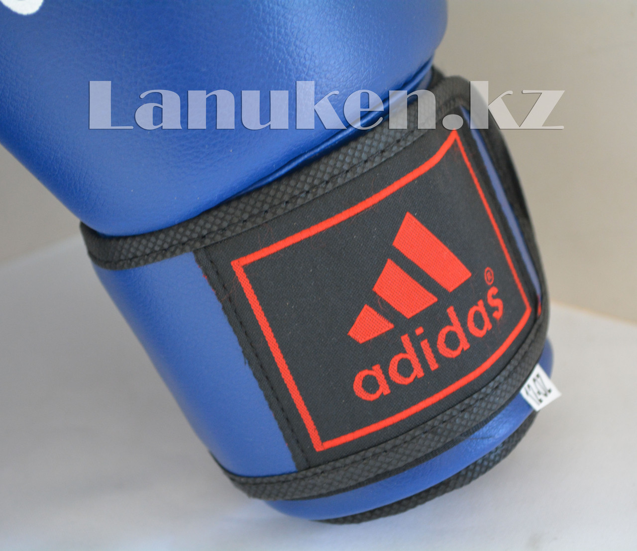 Боксерские перчатки OZ-12 синие с черно-синей застежкой - фото 4 - id-p63114645
