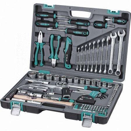 Набор инструментов 1\2",1\4",CrV,пластиковый кейс 98 предм.пр-во Германия STELS 14111