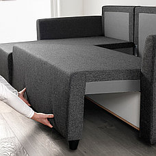 Диван-кровать угловой с отд д/хран БРИССУНД темно-серый IKEA, ИКЕА, фото 3