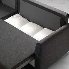 Диван-кровать угловой с отд д/хран БРИССУНД темно-серый IKEA, ИКЕА , фото 3