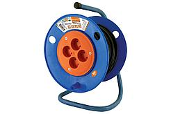 Удлинитель на катушке 50м. 220В,16А,3500Вт,3х2.5мм 4 гнезда FORTE У-50-PVC