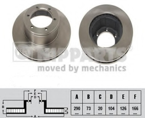 Тормозные диски Mitsubishi Canter (передние, Nipparts)