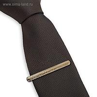 Зажим для галстука стальной "Классический" чешуя, цвет золотой