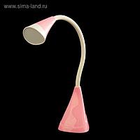 Лампа настольная "Рупор" розовый 2W LED (сенс.кнопка, АКБ, USB) 8х8,5х41 см