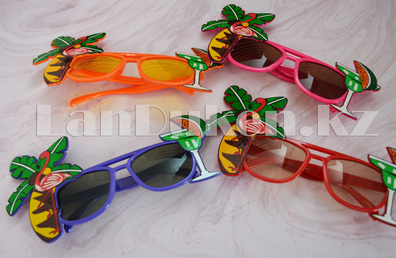 Карнавальные очки "Фламинго" цвета в ассортименте - фото 2 - id-p48919764