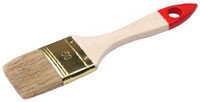 Кисть плоская ТЕВТОН "СТАНДАРТ", светлая натуральная щетина, деревянная ручка, 35мм
