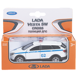 1/34 Welly Металлическая модель Lada Vesta SW CROSS Полиция ДПС