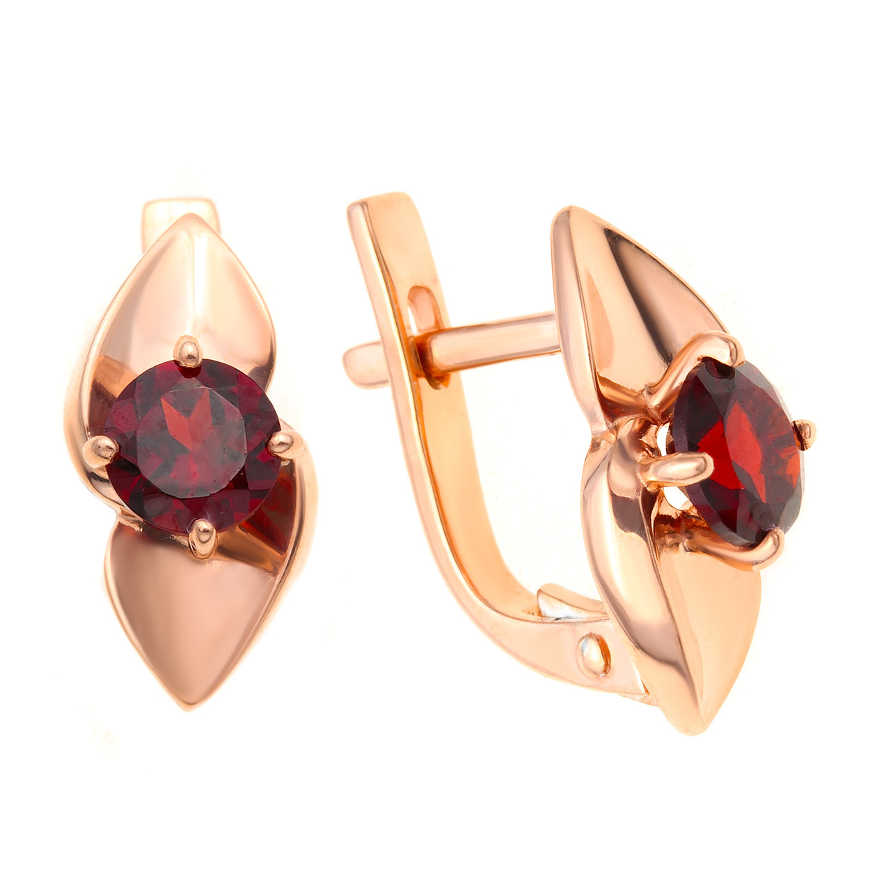 Серьги Teosa серебро с позолотой, гранат, "каратник" С629-4212Гр
