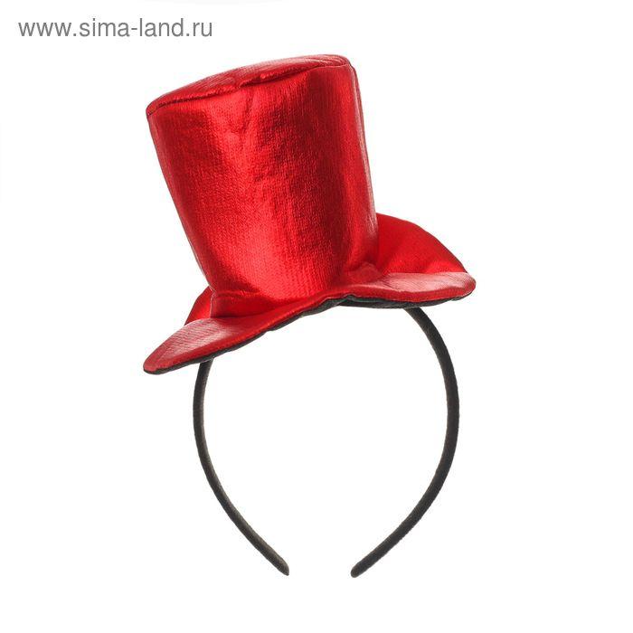 Карнавальный ободок "Шляпка", цвет красный