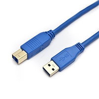 Cable USB A-B ~1,5m SHIP, US001-1.5B, Hi-Speed USB 3.0, Голубой, Блистер, Контакты с золотым напыл