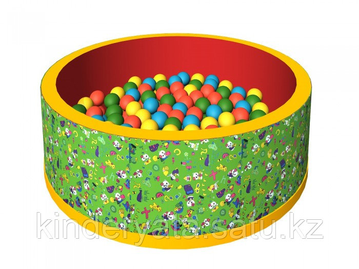 Сухой бассейн "Веселая поляна" (150 шаров) - зеленый/красный