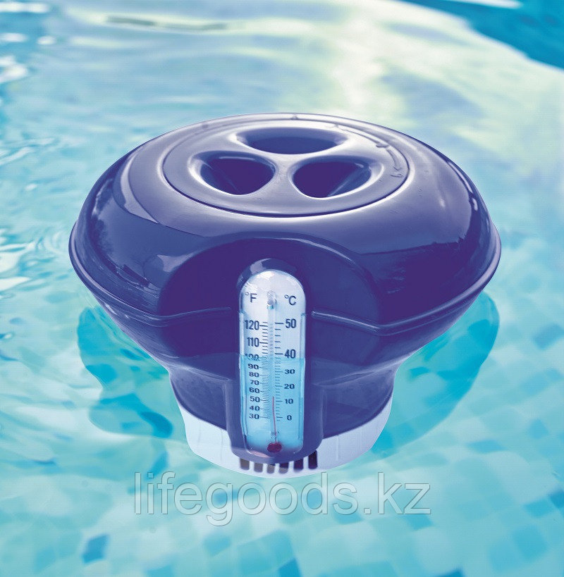 Поплавок-дозатор хлора для бассейна с термометром (синий), Bestway 58209 - фото 2 - id-p63188786