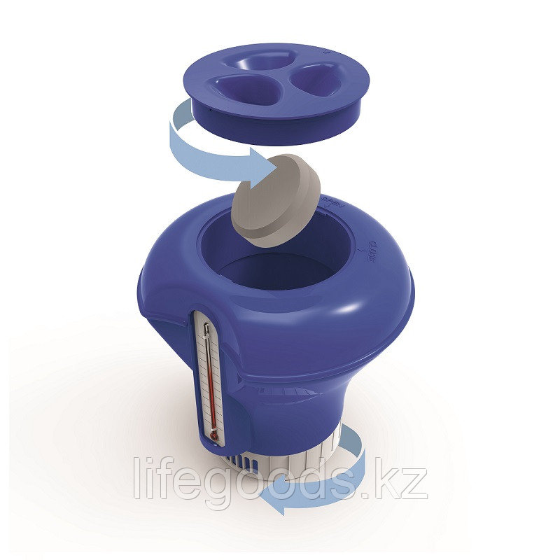 Поплавок-дозатор хлора для бассейна с термометром (синий), Bestway 58209 - фото 5 - id-p63188786