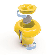 Поплавок-дозатор хлора для бассейна с термометром (желтый), Bestway 58209, фото 2
