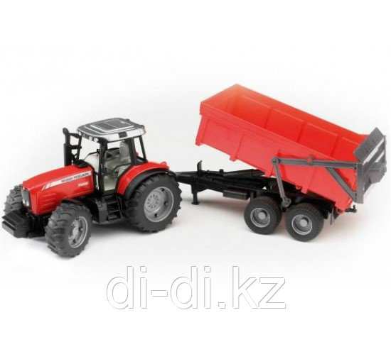 Bruder Трактор Massey Ferguson 7480 с прицепом