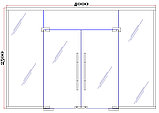 Стеклянные Двустворчатые Маятниковые Двери  с фрамугой и боковыми панелями., фото 2