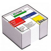 Блок для записей СТАММ белый в подставке 8х8х5 см