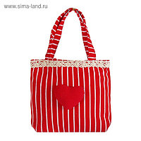 Подарочная сумочка "Сердечко" с оборочкой, цвета МИКС