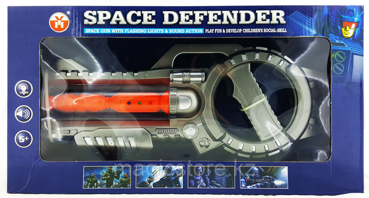 Space Defender Автомат, Космическое оружие, Световые и звуковые эффекты YH3103-19 - фото 2 - id-p51628532