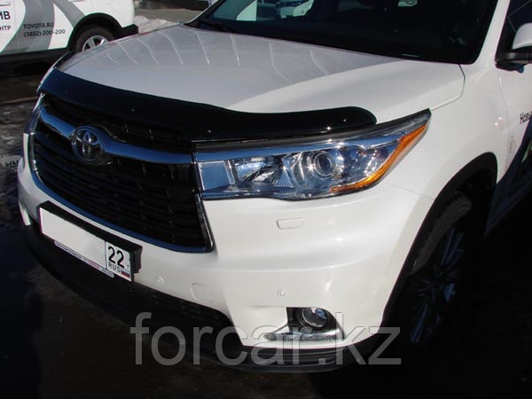 Дефлектор капота Toyota Highlander (Тойота Хайлендер) (2014-) темный - фото 1 - id-p4700232