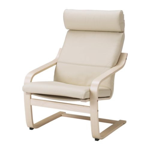 Кресло ПОЭНГ березовый шпон, Глосе светло-бежевый ИКЕА, IKEA 