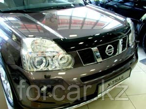 Дефлектор капота SIM  Nissan X-Trail (Ниссан Икстрейл) (2007--2014) (темный) 