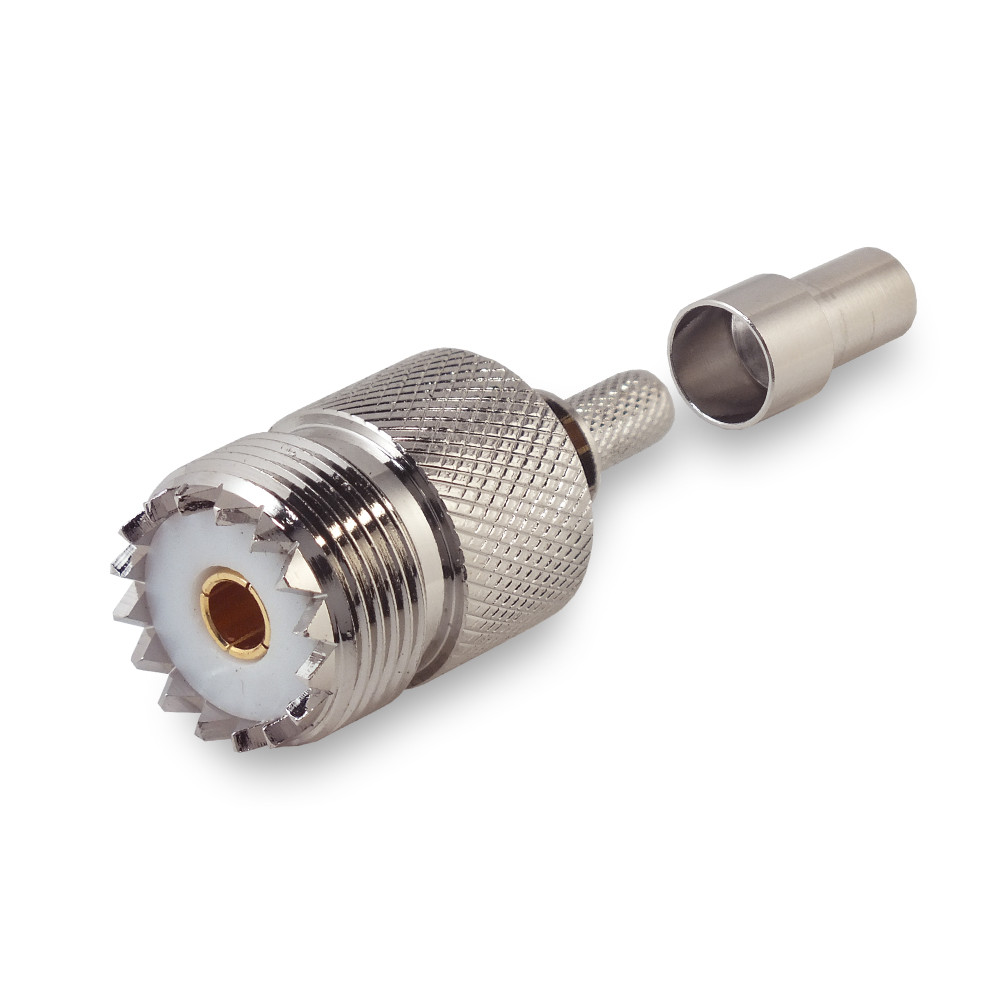 Разъем UHF U-211F PL259(female, мама) на кабель RG58, LMR195 обжимной, фото 1