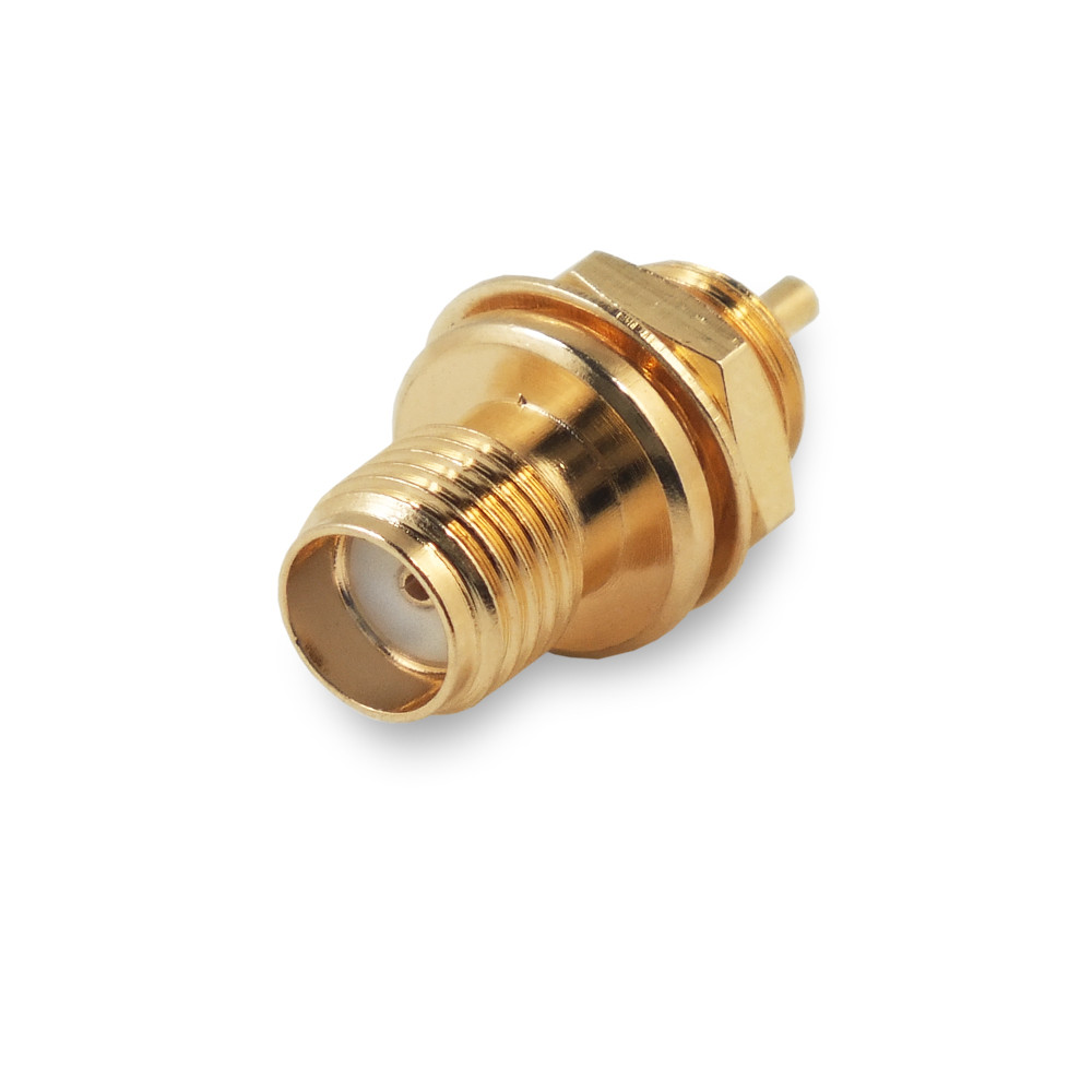 Разъем SMA(female) на корпус, с гайкой и шайбой, резьба 1/4-36 UNS, фото 1