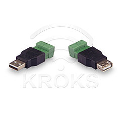 Комплект для передачи USB по витой паре USB(male)-USB(female)