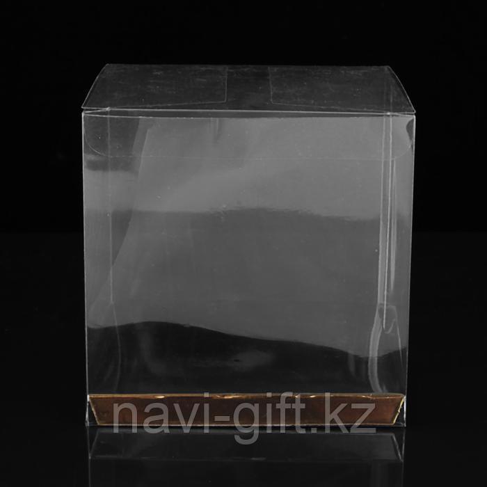 Коробка квадратная пластиковая 10 х 10 х 10 см, золото