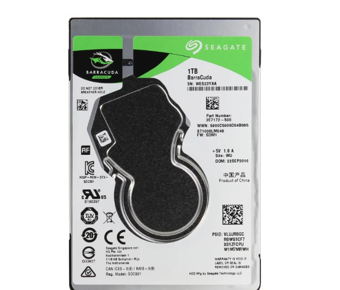 Жесткий диск HDD 1000 Gb Seagate Barracuda, 2.5", 128Mb, SATA III - фото 1 - id-p63297292