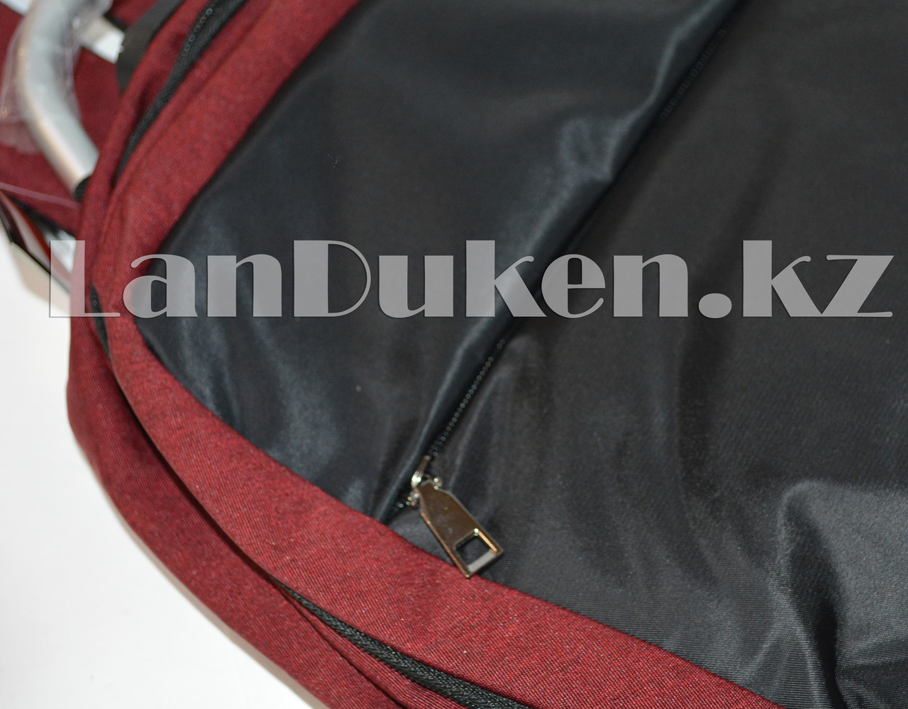 Городской рюкзак антивор с кодовым замком, AUX и USB выход, со светоотражающей полоской красная 6701# - фото 3 - id-p63336554