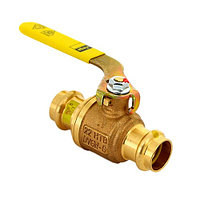 Кран шаровой Viega A2 Profipress G 2670 - Ду35 (Пресс/Пресс, PN5, ручка-рычаг желтая, для газа)