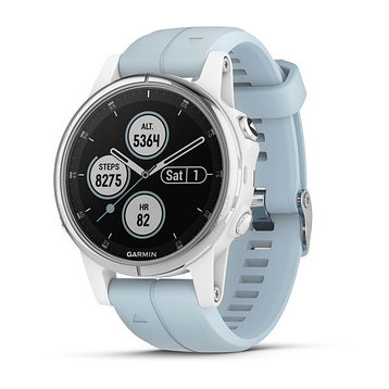 Часы с GPS навигатором Garmin Fenix 5S Plus Белые с ремешком цвета морской пены (010-01987-23), фото 2