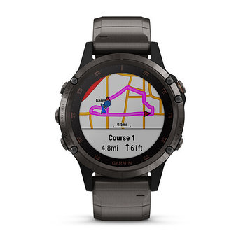 Часы с GPS навигатором Garmin Fenix 5 Plus Sapphire черные титан (010-01988-03), фото 2