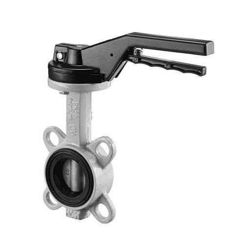 Затвор дисковый поворотный Oventrop - Ду50 (PN16, Tmax 110°С, EPDM, гладк.проушины, с рукояткой)
