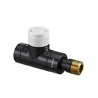 Вентиль термостатический прямой Oventrop E - 1/2" (ВР/НР, PN10, Tmax 120°C, цвет антрацит)