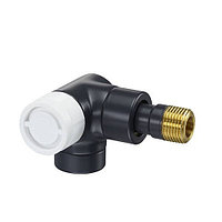 Вентиль термостатический угловой трехосевой Oventrop E - 1/2" (ВР/НР, левосторонний, цвет антрацит)