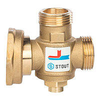 Клапан термостатический смесительный STOUT - 1" x 1"1/2 x 1" (ВР/НР/ВР, 70°С)
