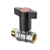 Кран шаровой полнопроходной Oventrop Optibal - 2" (ВР/НР, PN16, Tmax 100°C, ручка-маховик черная)