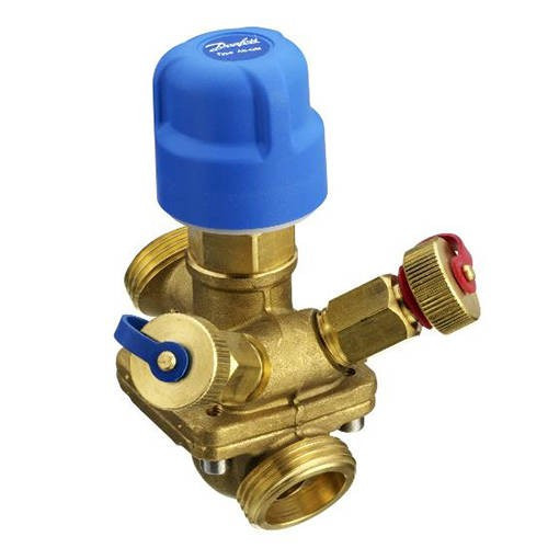 Клапан балансировочно-регулирующий Danfoss - AQT 3/4" (НР/НР, PN16, Tmax 120°С, c измер.ниппелями)